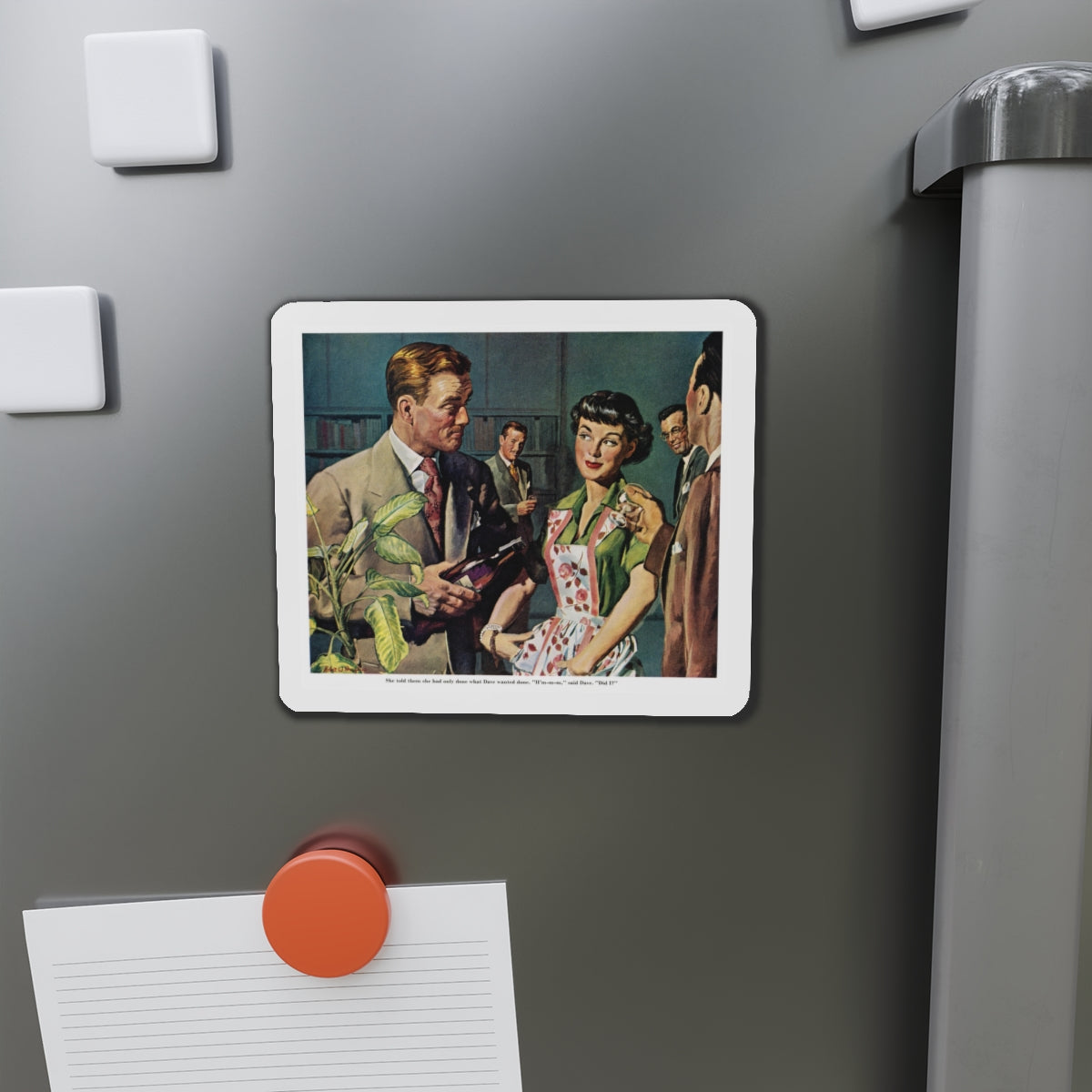 Female Conspiracy of One, 1950 (Magazine Illustration) Refrigerator Magnet-The Sticker Space