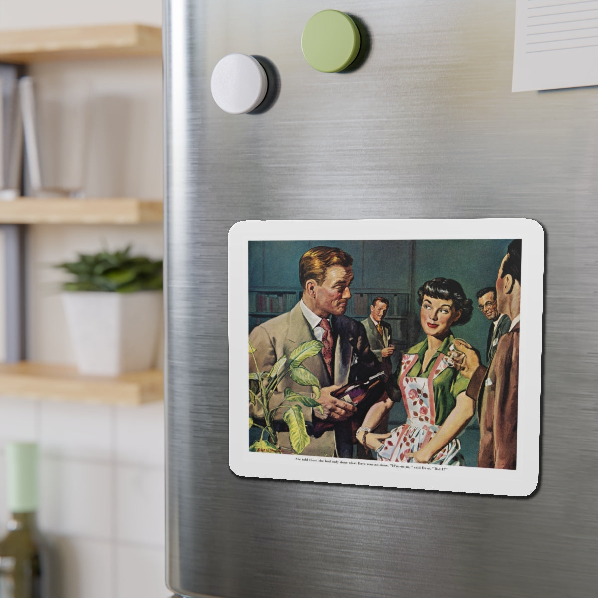 Female Conspiracy of One, 1950 (Magazine Illustration) Refrigerator Magnet-The Sticker Space