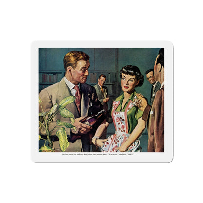 Female Conspiracy of One, 1950 (Magazine Illustration) Refrigerator Magnet-3" x 3"-The Sticker Space