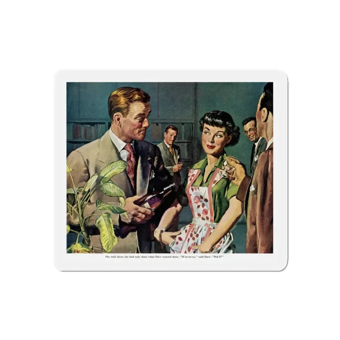 Female Conspiracy of One, 1950 (Magazine Illustration) Refrigerator Magnet 4 Inch Die-Cut - The Sticker Space