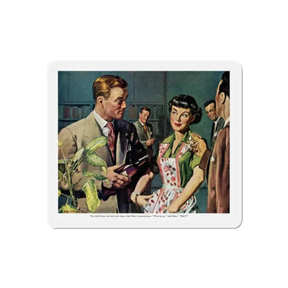 Female Conspiracy of One, 1950 (Magazine Illustration) Refrigerator Magnet 5 Inch Die-Cut - The Sticker Space