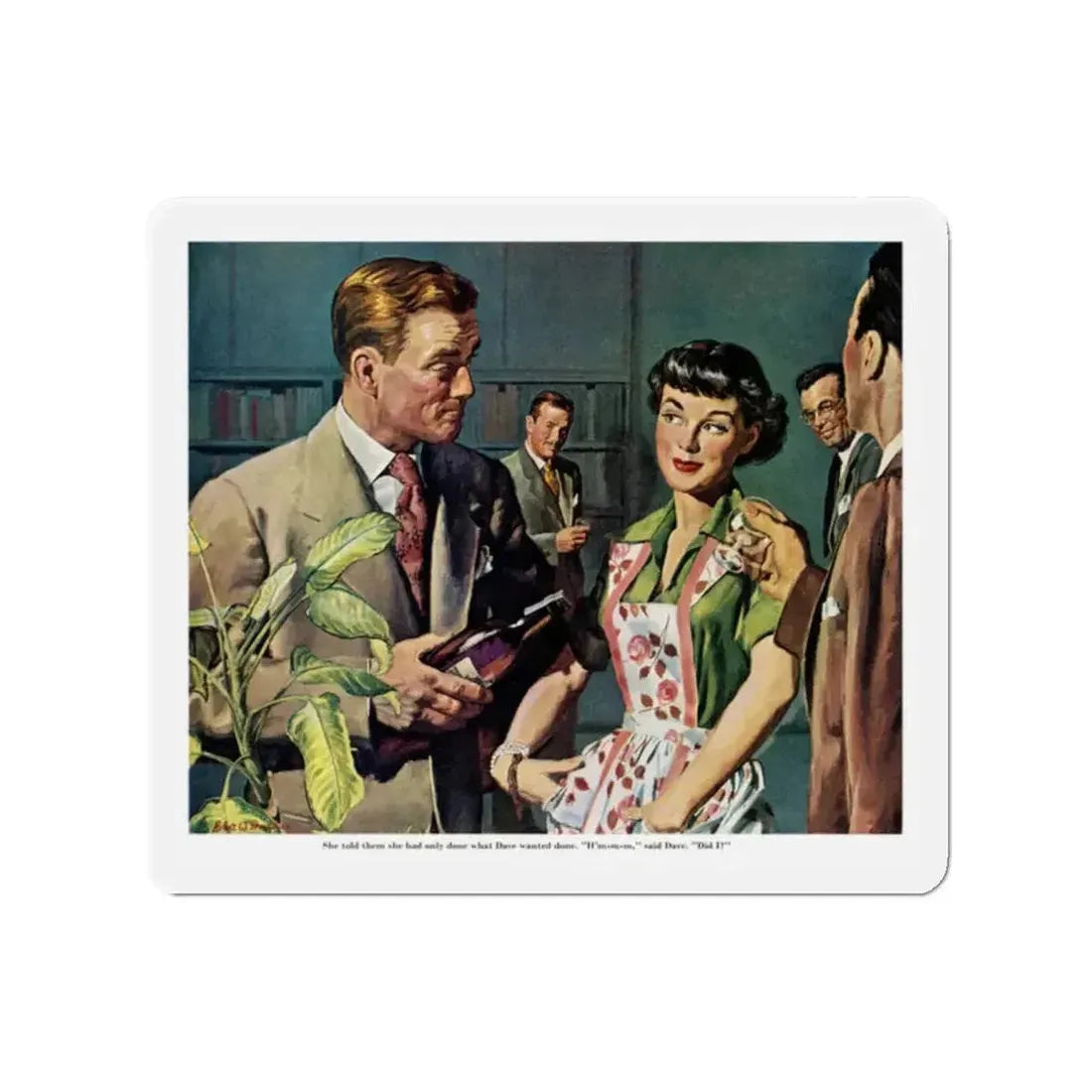 Female Conspiracy of One, 1950 (Magazine Illustration) Refrigerator Magnet - The Sticker Space