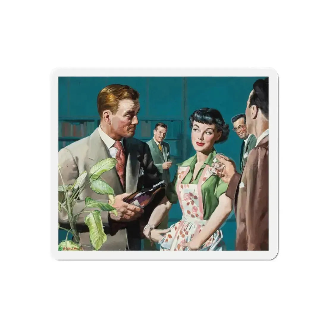 Female Conspiracy, The Saturday Evening Post magazine story illustration (Magazine Illustration) Refrigerator Magnet 6 Inch Die-Cut - The Sticker Space
