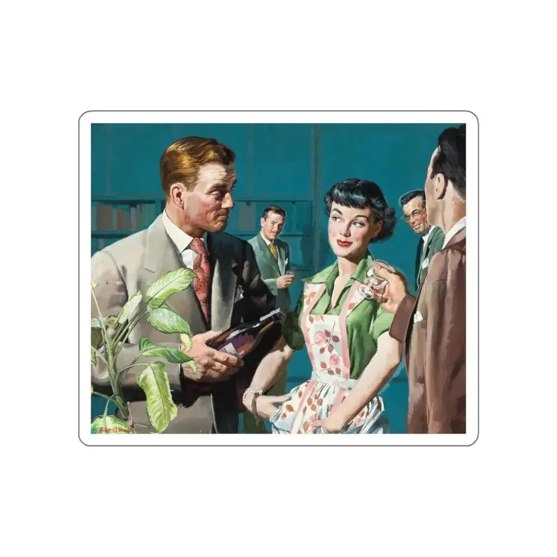 Female Conspiracy, The Saturday Evening Post magazine story illustration (Magazine Illustration) STICKER Vinyl Die-Cut Decal White Die-Cut 3 Inch - The Sticker Space