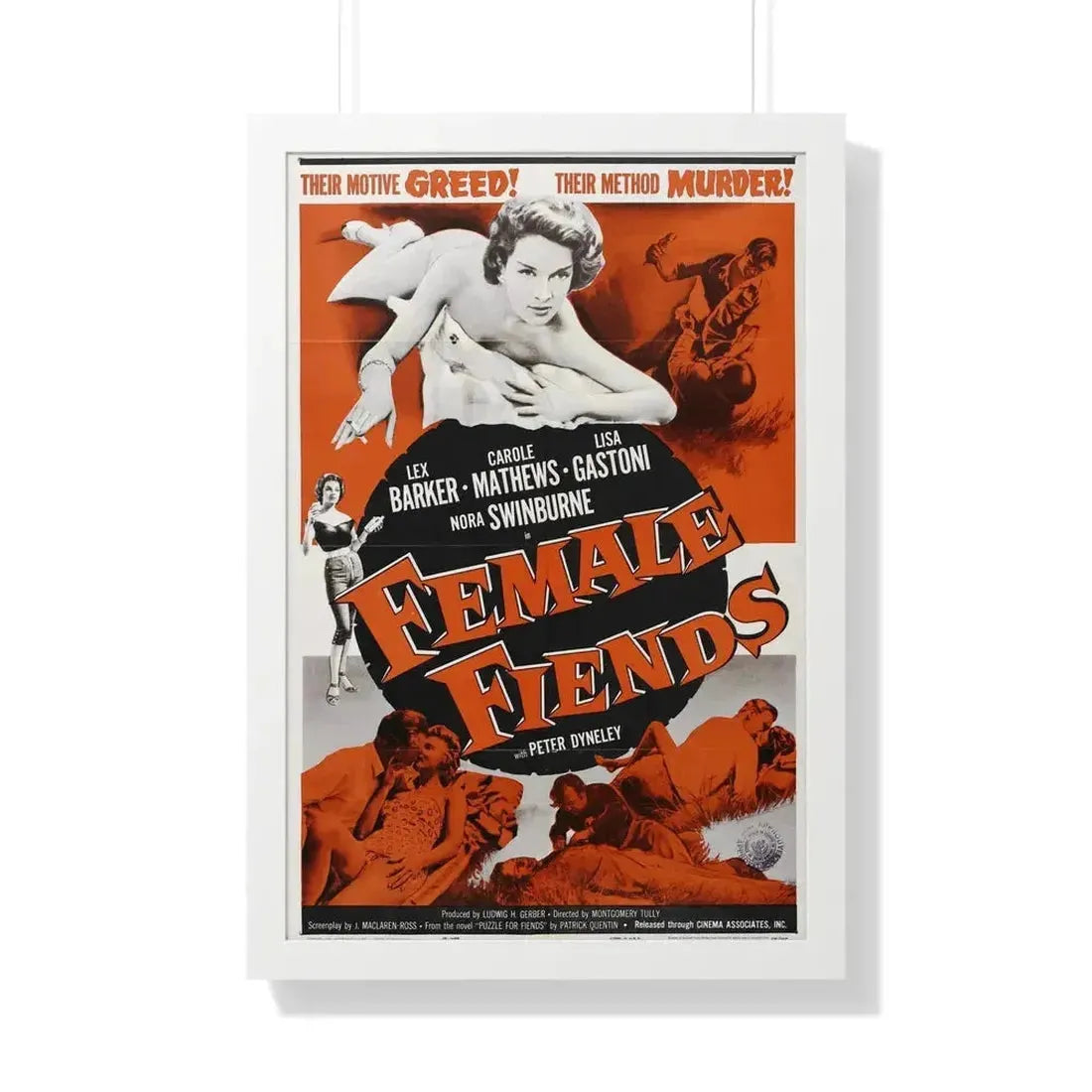 FEMALE FIENDS 1958 - Framed Movie Poster - The Sticker Space