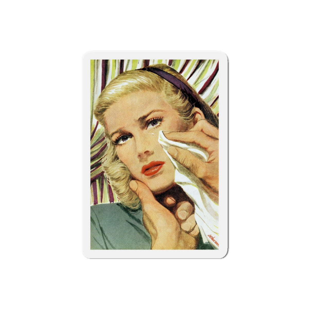 Female, Good Housekeeping, July 1945 (Magazine Illustration) Refrigerator Magnet-6" × 6"-The Sticker Space