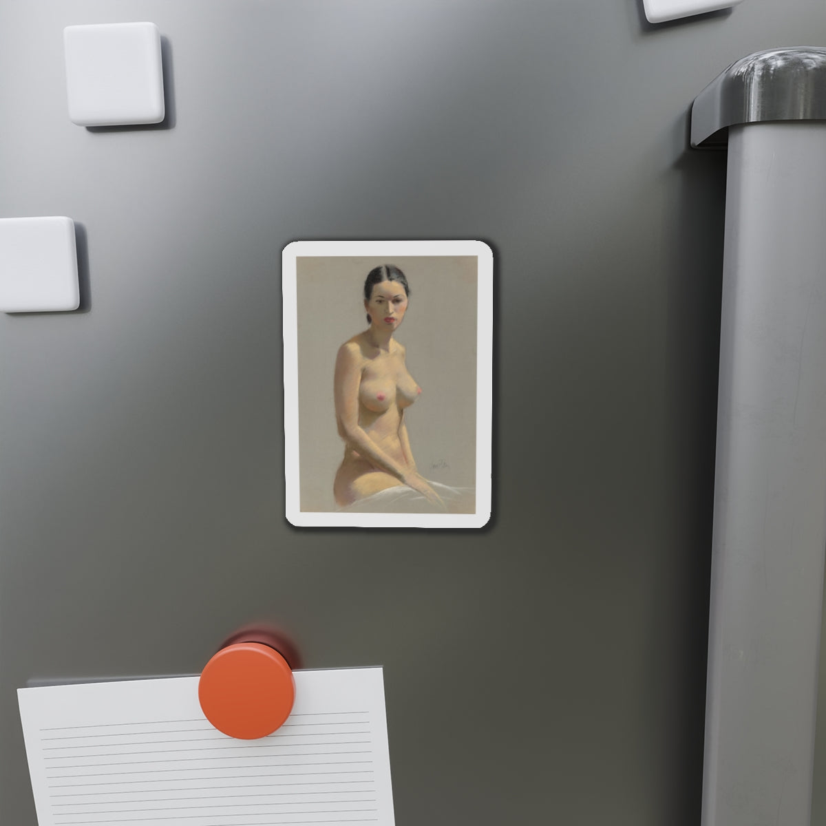 Female Nude (Magazine Illustration) Refrigerator Magnet-The Sticker Space