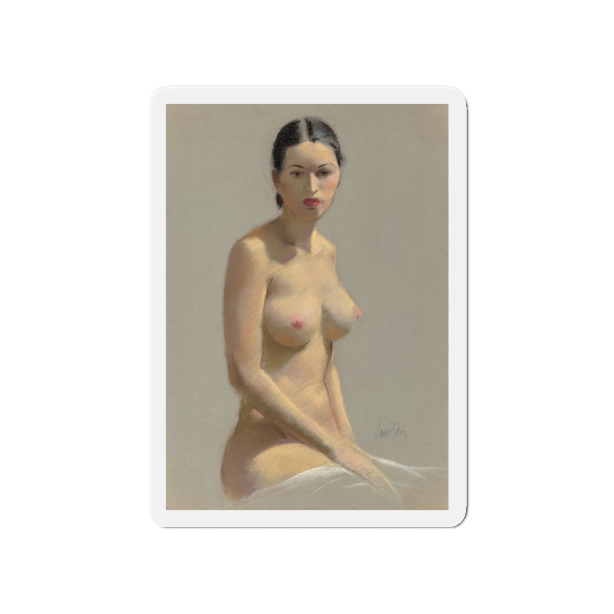 Female Nude (Magazine Illustration) Refrigerator Magnet-4" x 4"-The Sticker Space