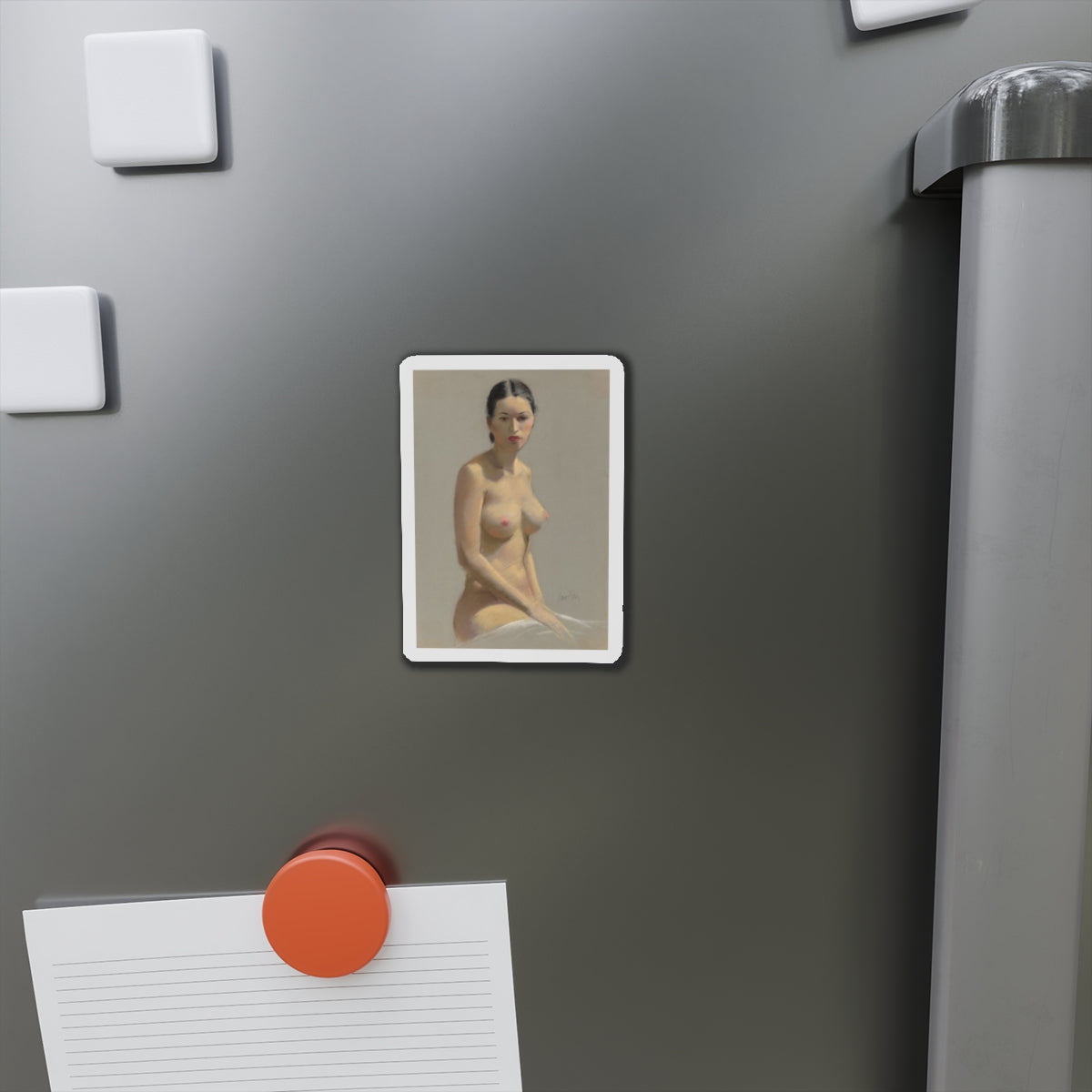 Female Nude (Magazine Illustration) Refrigerator Magnet-The Sticker Space