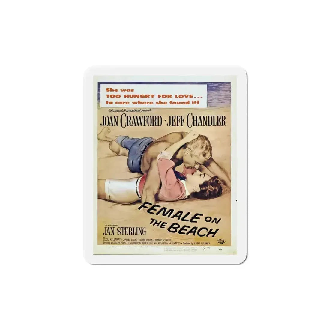 Female on the Beach 1955 Movie Poster Refrigerator Magnet - The Sticker Space