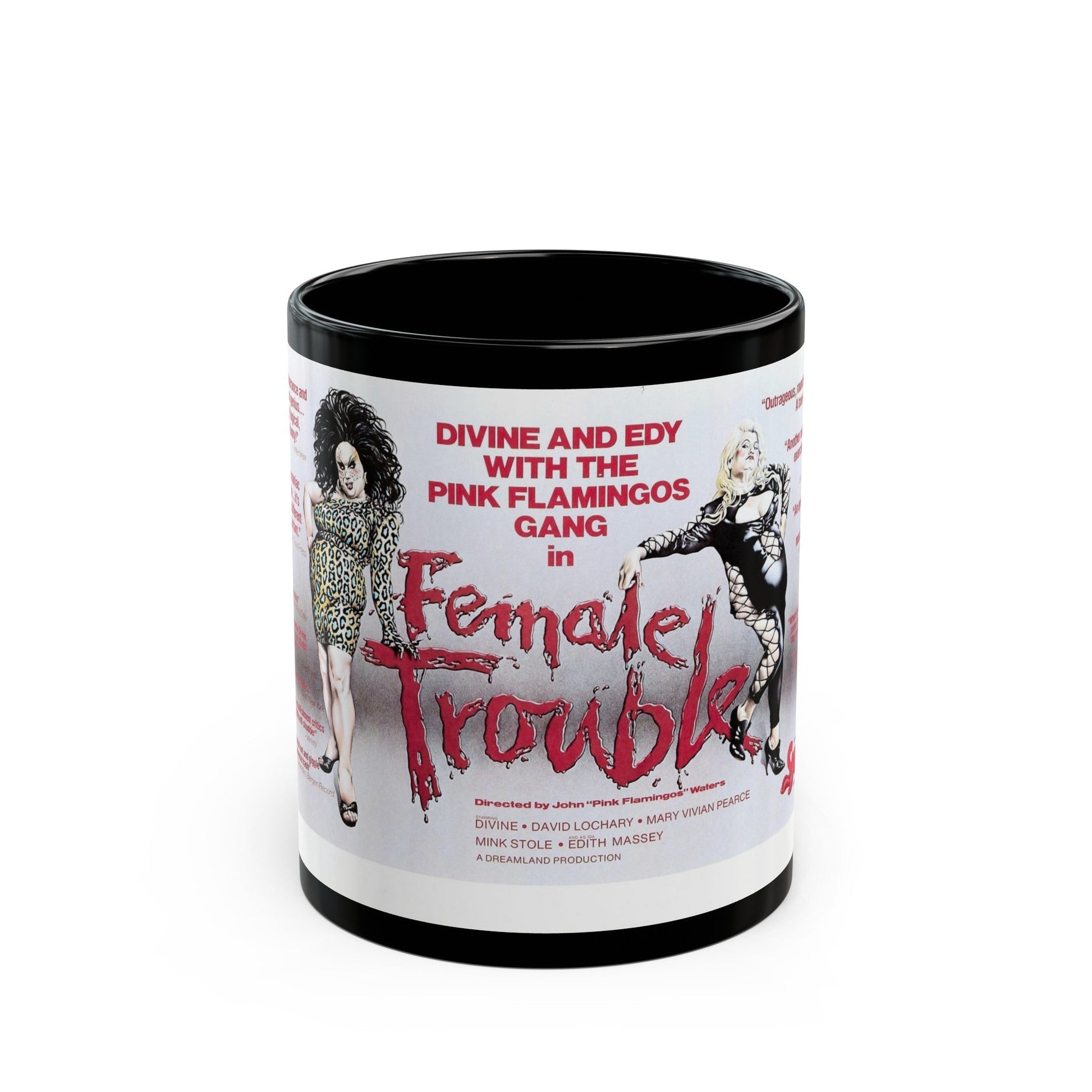 FEMALE TROUBLE 1974 Movie Poster - Black Coffee Mug-11oz-The Sticker Space