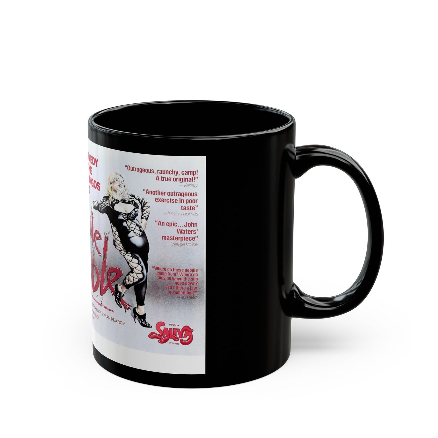 FEMALE TROUBLE 1974 Movie Poster - Black Coffee Mug-The Sticker Space