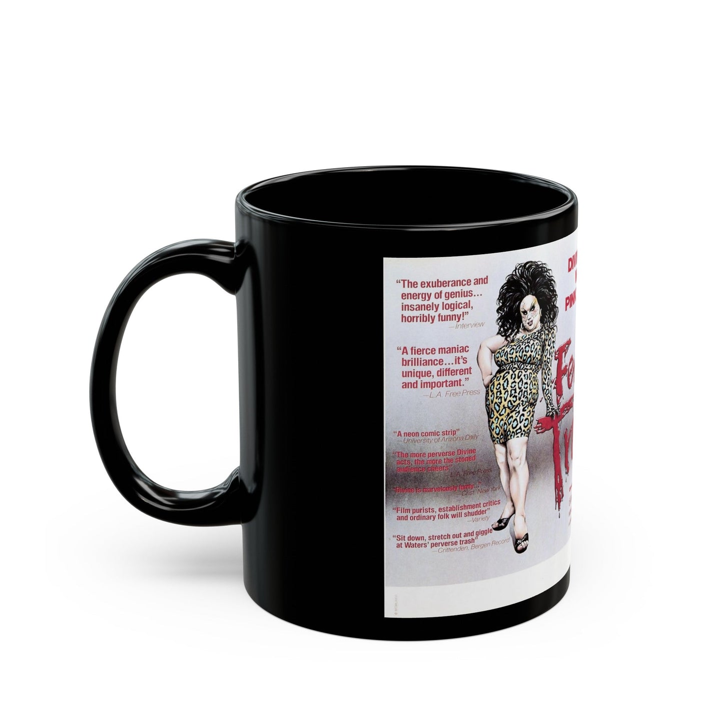 FEMALE TROUBLE 1974 Movie Poster - Black Coffee Mug-The Sticker Space