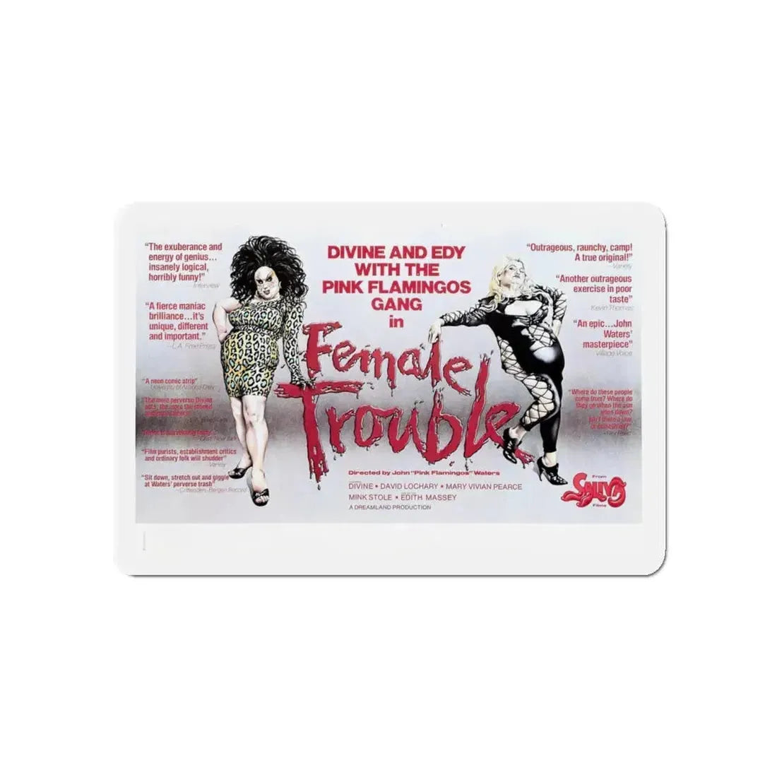 FEMALE TROUBLE 1974 Movie Poster - Refrigerator Magnet 5 Inch - The Sticker Space