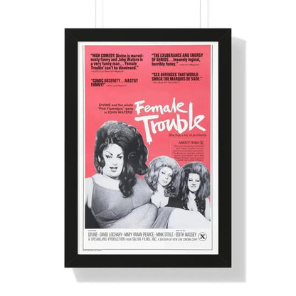 FEMALE TROUBLE (2) 1974 - Framed Movie Poster 16″ x 24″ Black - The Sticker Space