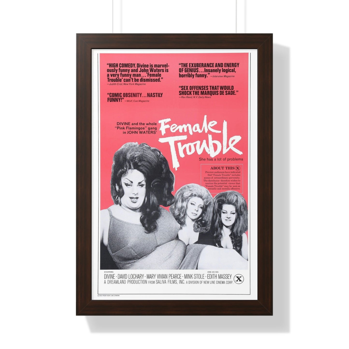 FEMALE TROUBLE (2) 1974 - Framed Movie Poster-16″ x 24″-The Sticker Space