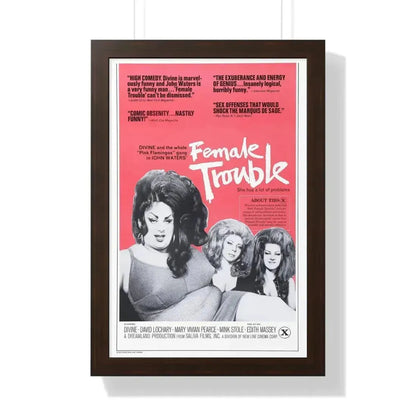 FEMALE TROUBLE (2) 1974 - Framed Movie Poster 16″ x 24″ Walnut - The Sticker Space