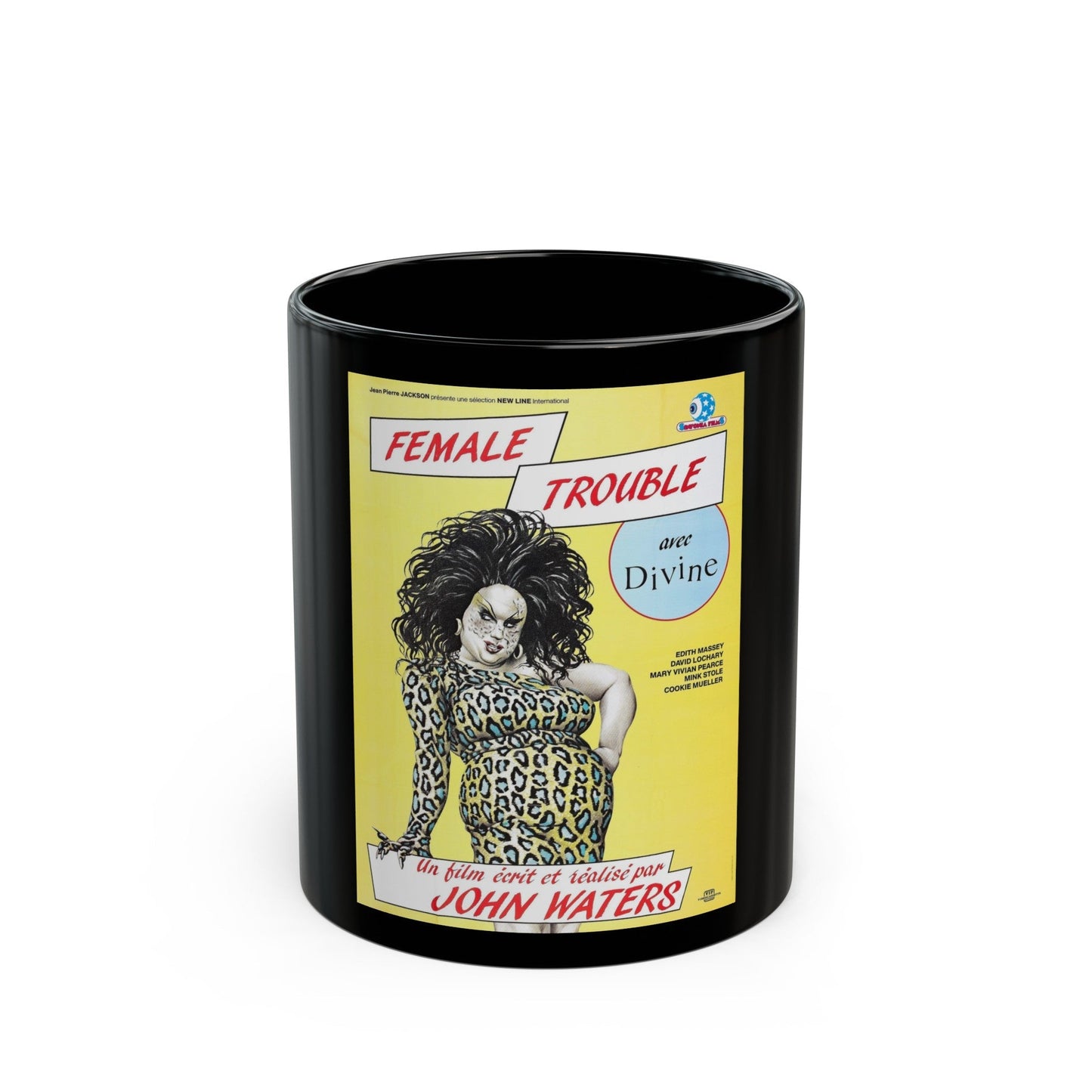 FEMALE TROUBLE (FRENCH) 1974 Movie Poster - Black Coffee Mug-11oz-The Sticker Space