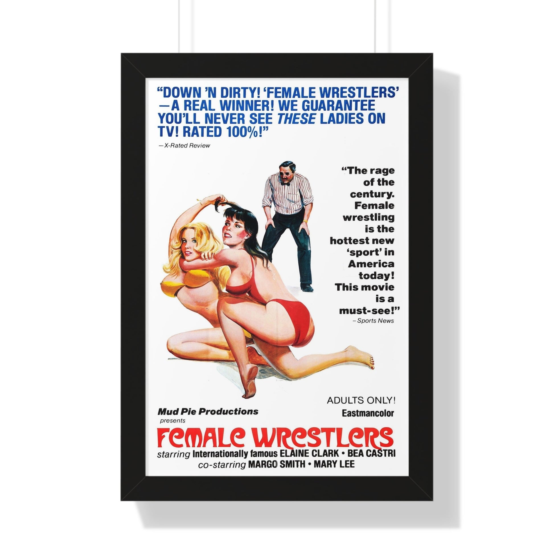 FEMALE WRESTLERS 1980 - Framed Movie Poster-16″ x 24″-The Sticker Space