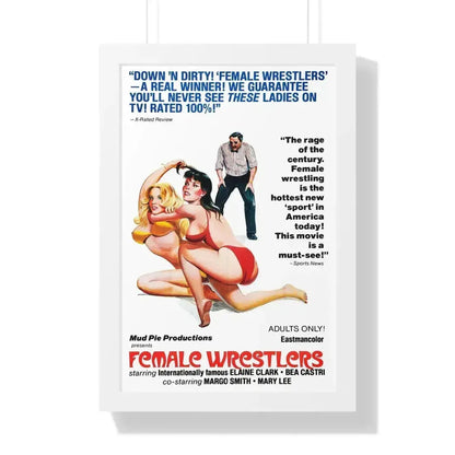FEMALE WRESTLERS 1980 - Framed Movie Poster 16″ x 24″ White - The Sticker Space