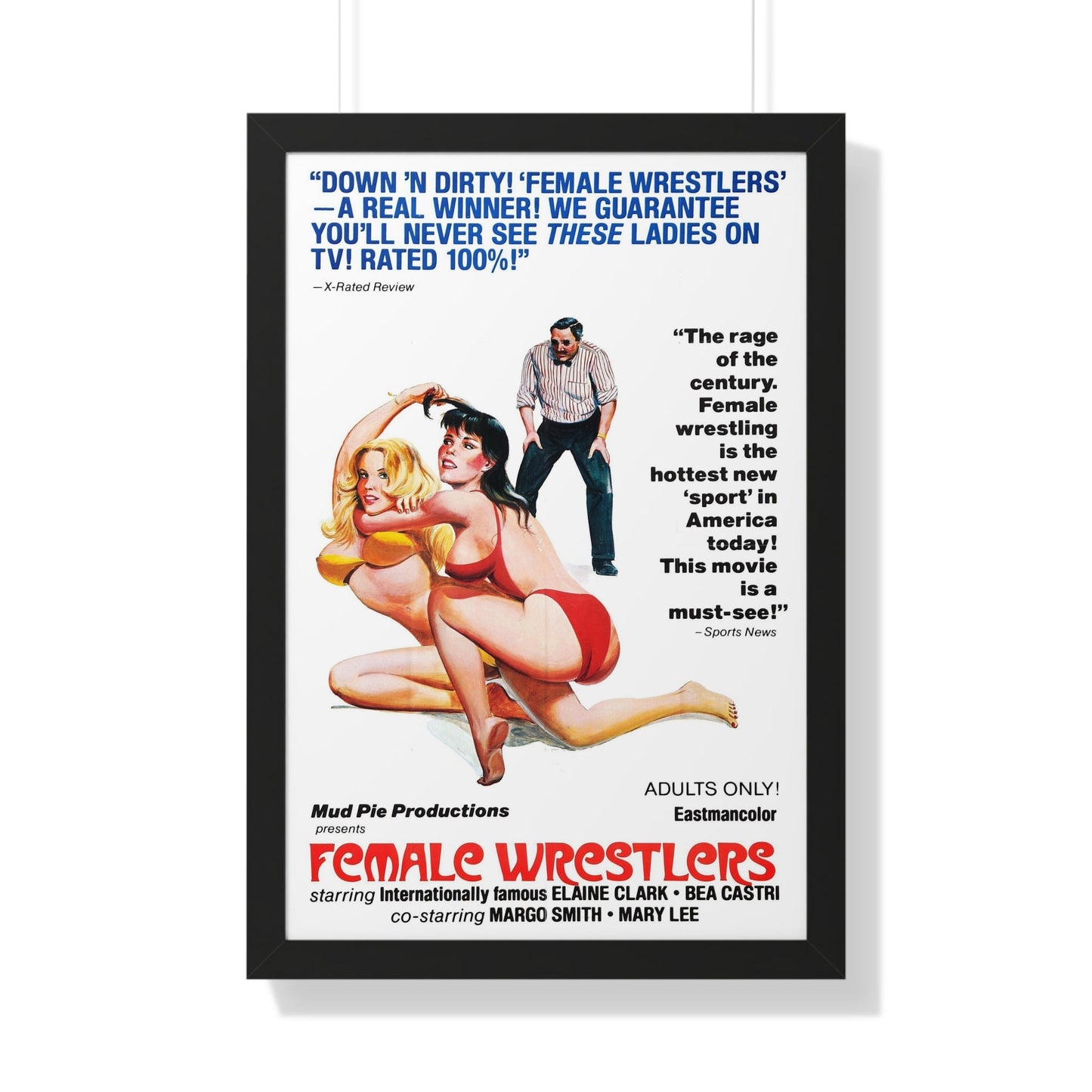 FEMALE WRESTLERS 1980 - Framed Movie Poster-20" x 30"-The Sticker Space