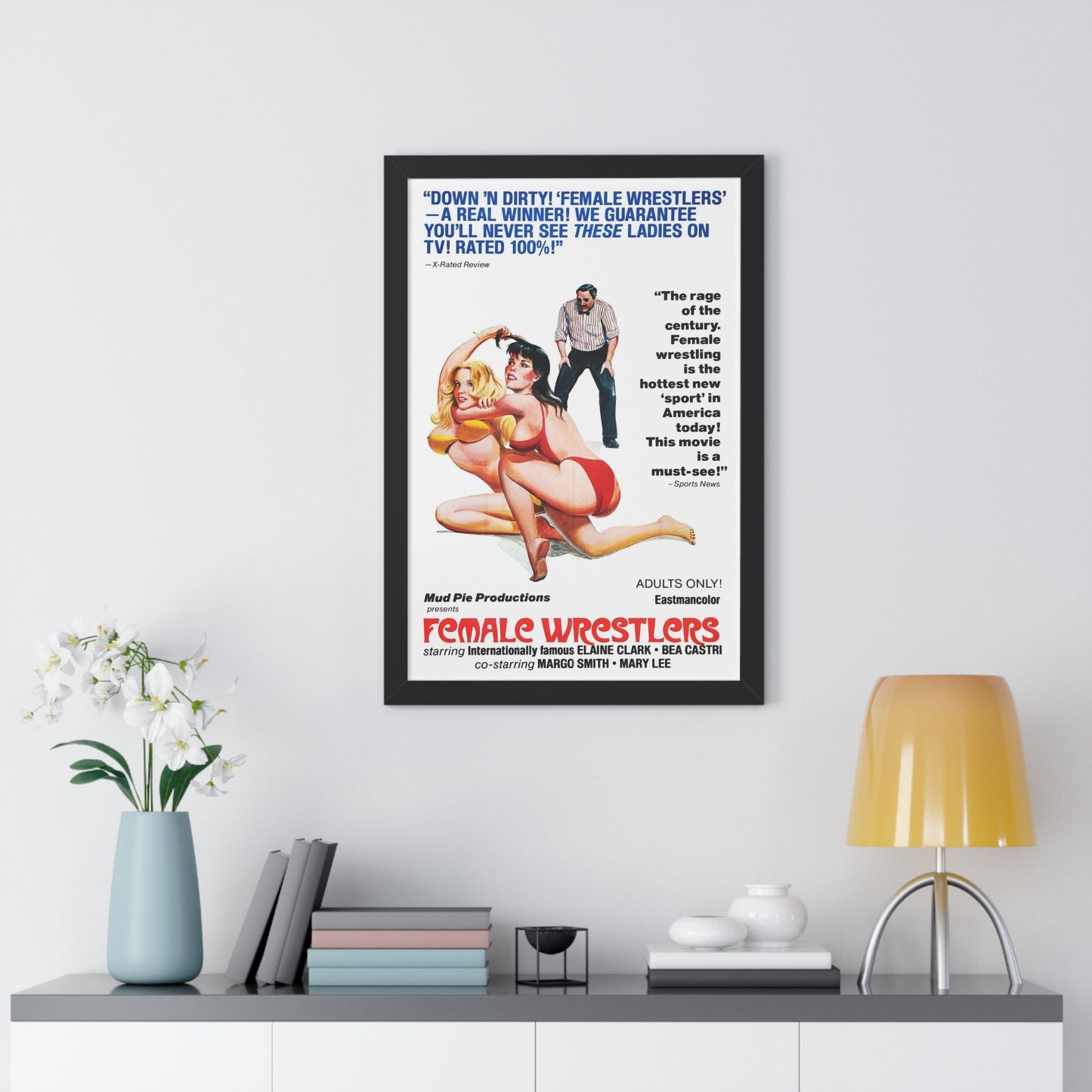 FEMALE WRESTLERS 1980 - Framed Movie Poster-The Sticker Space