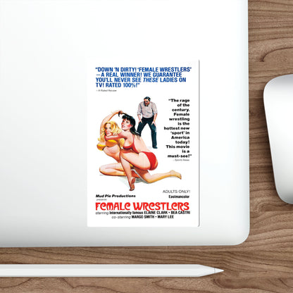 FEMALE WRESTLERS 1980 Movie Poster STICKER Vinyl Die-Cut Decal-The Sticker Space