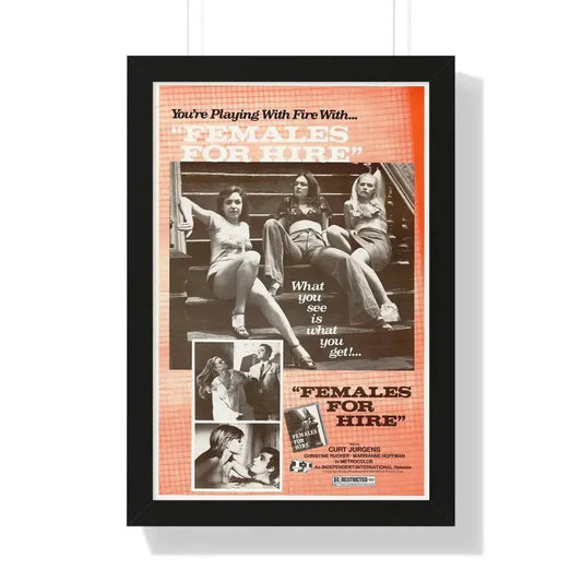 FEMALES FOR HIRE 1968 - Framed Movie Poster 16″ x 24″ Black - The Sticker Space