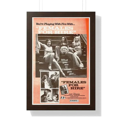 FEMALES FOR HIRE 1968 - Framed Movie Poster 16″ x 24″ Walnut - The Sticker Space