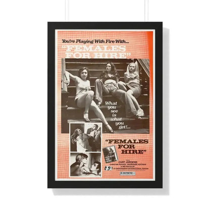 FEMALES FOR HIRE 1968 - Framed Movie Poster 20" x 30" Black - The Sticker Space
