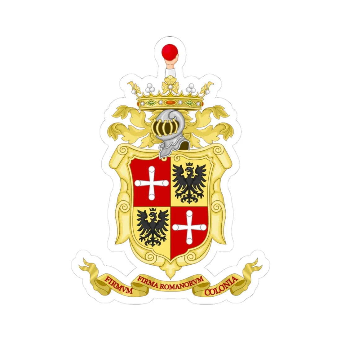 Fermo-Stemma (Italy) (Coat of Arms) STICKER Vinyl Kiss-Cut Decal 3 Inch White - The Sticker Space