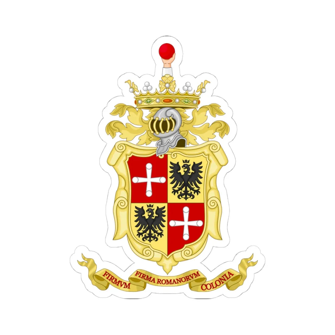 Fermo-Stemma (Italy) (Coat of Arms) STICKER Vinyl Kiss-Cut Decal 4 Inch White - The Sticker Space