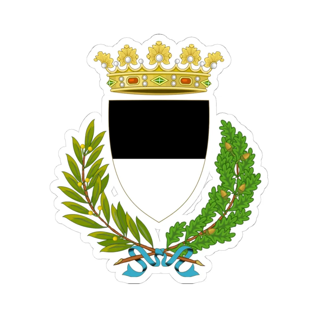 Ferrara-Stemma Bozzetto Ufficiale (Italy) (Coat of Arms) STICKER Vinyl Kiss-Cut Decal 4 Inch White - The Sticker Space