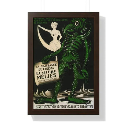 FESTIVAL MONDIAL DE FILM ET DES BEAUX-ARTS DE BELGIQUE 1951 - Framed Movie Poster 16″ x 24″ Walnut - The Sticker Space