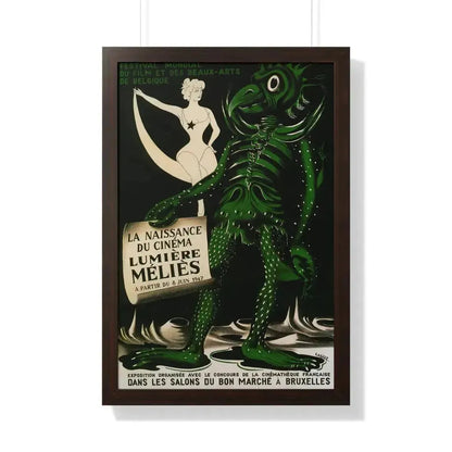 FESTIVAL MONDIAL DE FILM ET DES BEAUX-ARTS DE BELGIQUE 1951 - Framed Movie Poster 20" x 30" Walnut - The Sticker Space