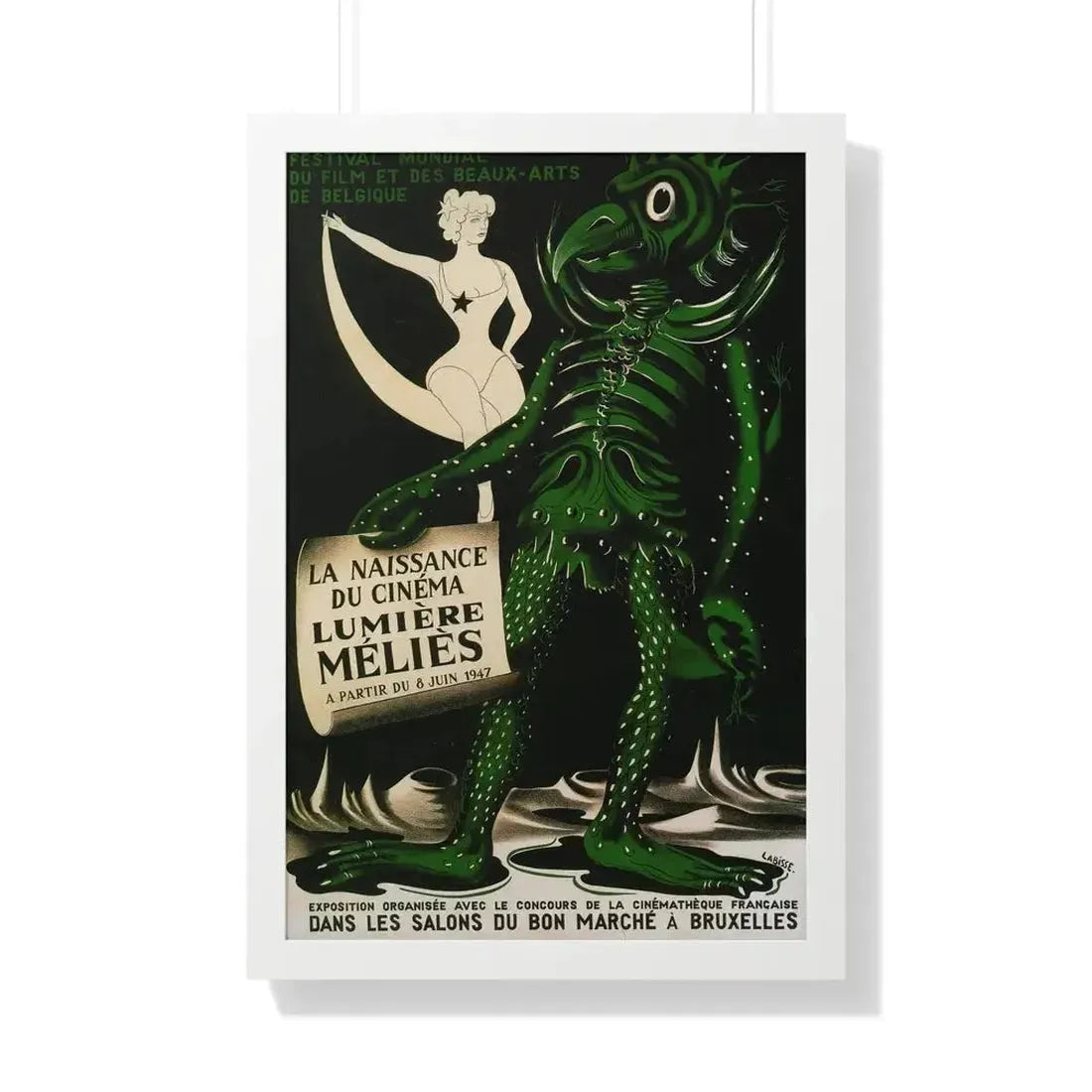 FESTIVAL MONDIAL DE FILM ET DES BEAUX-ARTS DE BELGIQUE 1951 - Framed Movie Poster - The Sticker Space