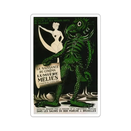 FESTIVAL MONDIAL DE FILM ET DES BEAUX-ARTS DE BELGIQUE 1951 Movie Poster - STICKER Vinyl Kiss-Cut Decal 6 Inch White - The Sticker Space