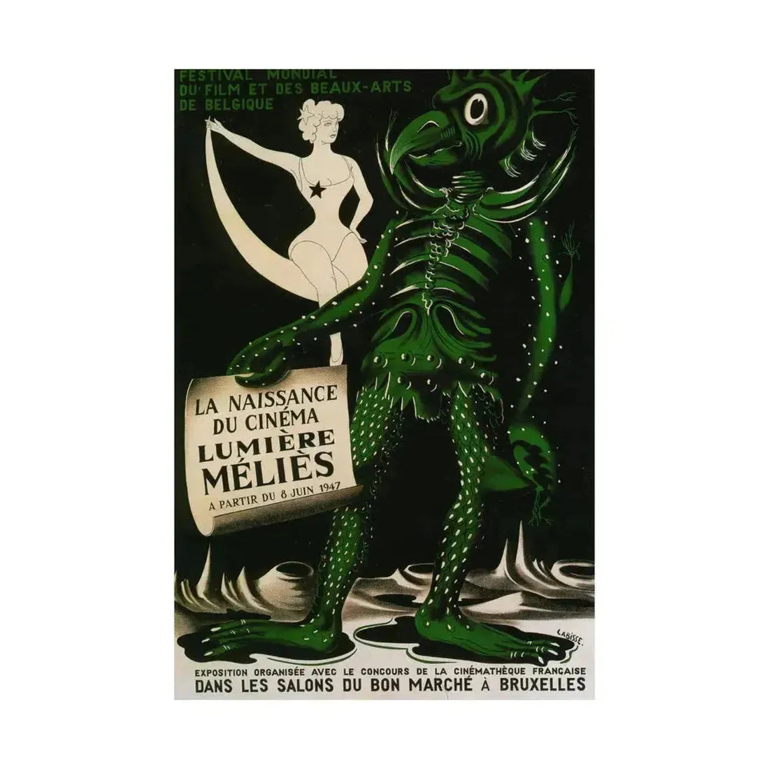 FESTIVAL MONDIAL DE FILM ET DES BEAUX-ARTS DE BELGIQUE 1951 - Paper Movie Poster - The Sticker Space