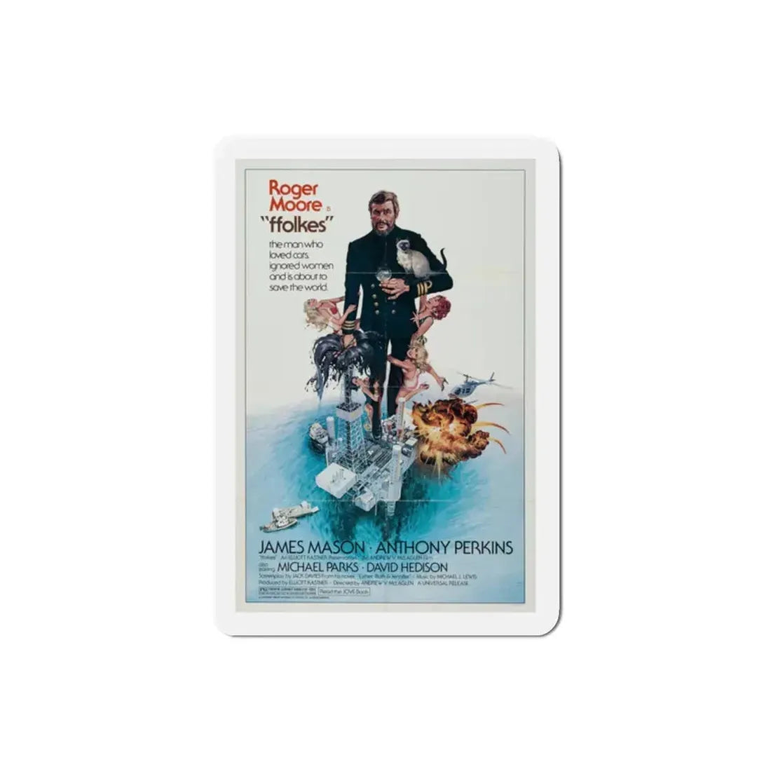 Ffolkes 1979 Movie Poster Refrigerator Magnet 2 Inch - The Sticker Space