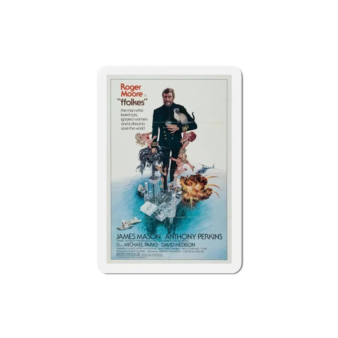 Ffolkes 1979 Movie Poster Refrigerator Magnet 3 Inch - The Sticker Space