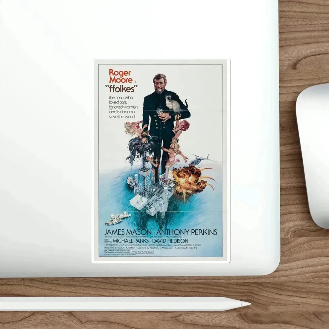 Ffolkes 1979 Movie Poster STICKER Vinyl Die-Cut Decal - The Sticker Space