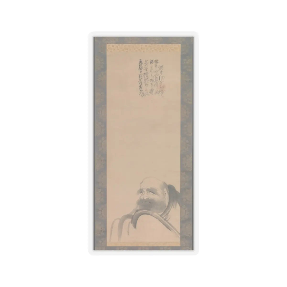 Fūgai Ekun - Portrait of Daruma - early 17th century v1 - STICKER Vinyl Kiss-Cut Decal