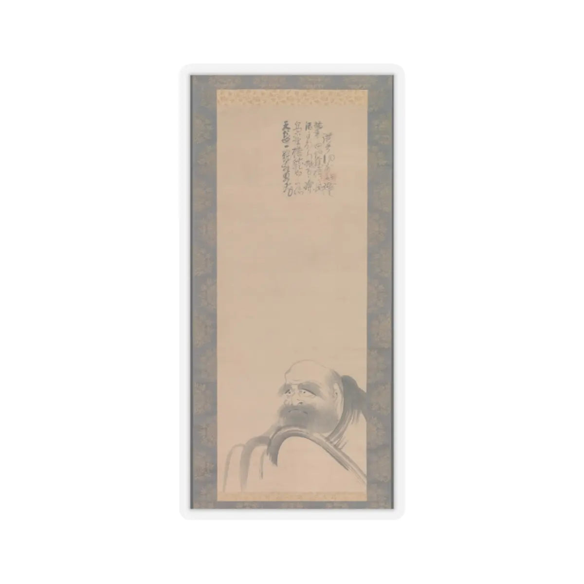 Fūgai Ekun - Portrait of Daruma - early 17th century v1 - STICKER Vinyl Kiss-Cut Decal