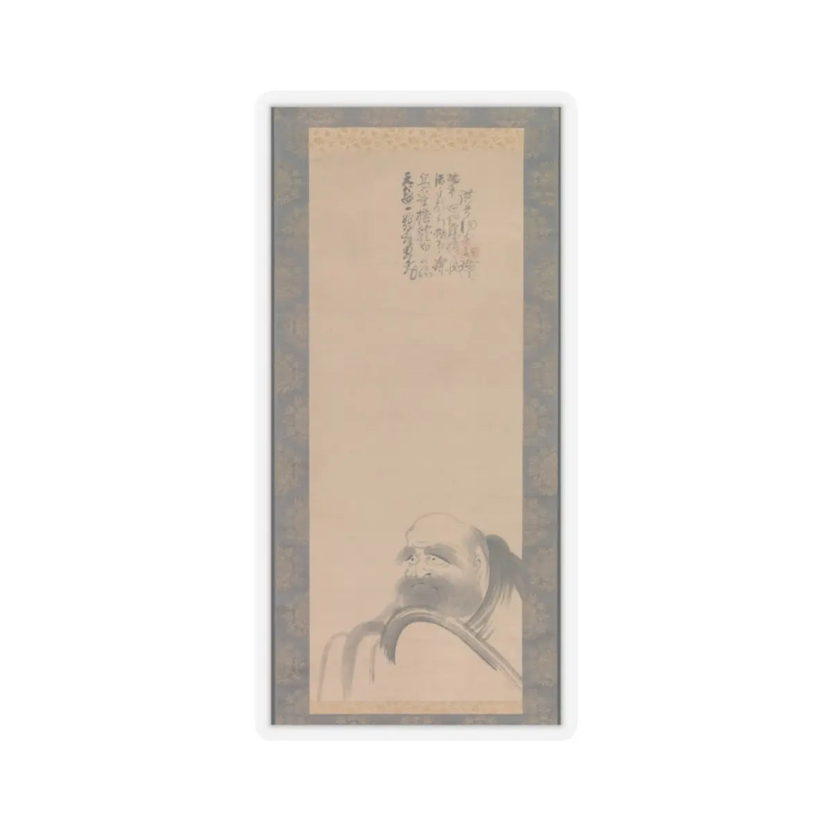 Fūgai Ekun - Portrait of Daruma - early 17th century v1 - STICKER Vinyl Kiss-Cut Decal