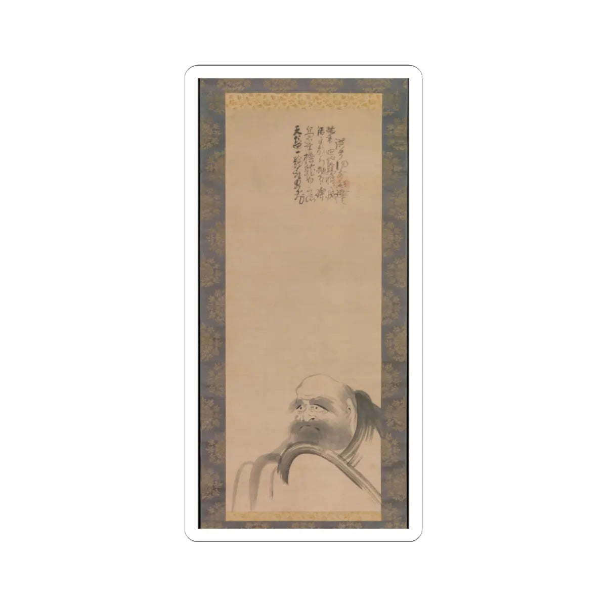 Fūgai Ekun - Portrait of Daruma - early 17th century v1 - STICKER Vinyl Kiss-Cut Decal