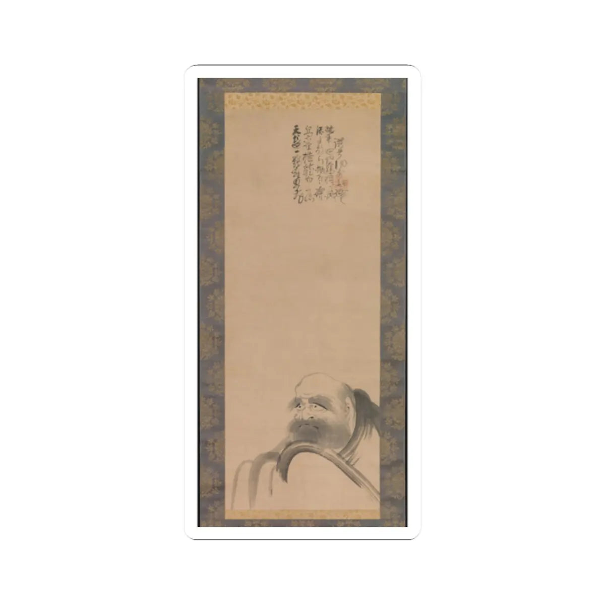 Fūgai Ekun - Portrait of Daruma - early 17th century v1 - STICKER Vinyl Kiss-Cut Decal