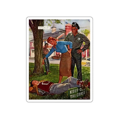 Fiction Illustration in Saturday Evening Post (1) (Magazine Illustration) STICKER Vinyl Die-Cut Decal - The Sticker Space