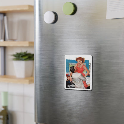 Fiction Illustration in Saturday Evening Post (2) (Magazine Illustration) Refrigerator Magnet-The Sticker Space