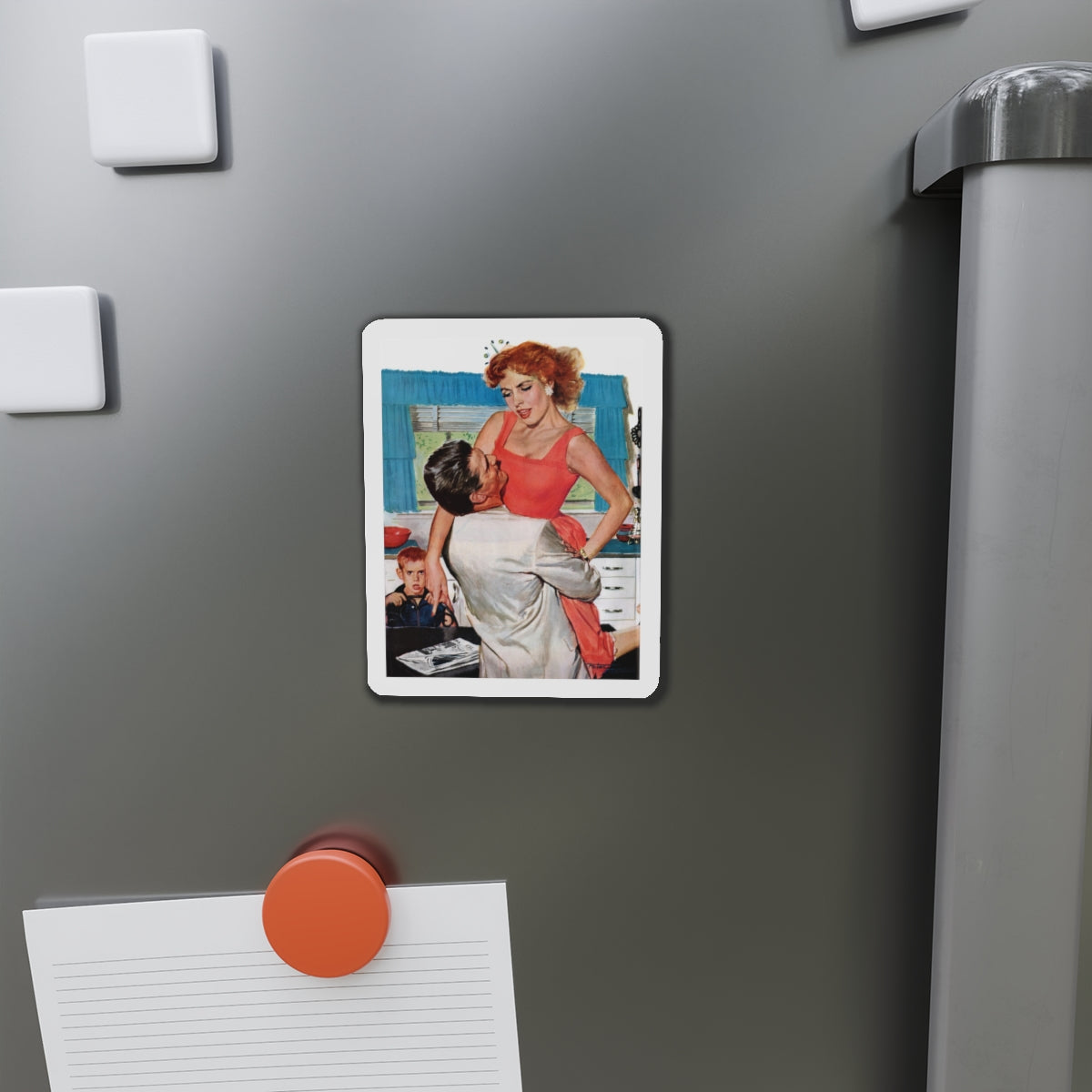 Fiction Illustration in Saturday Evening Post (2) (Magazine Illustration) Refrigerator Magnet-The Sticker Space