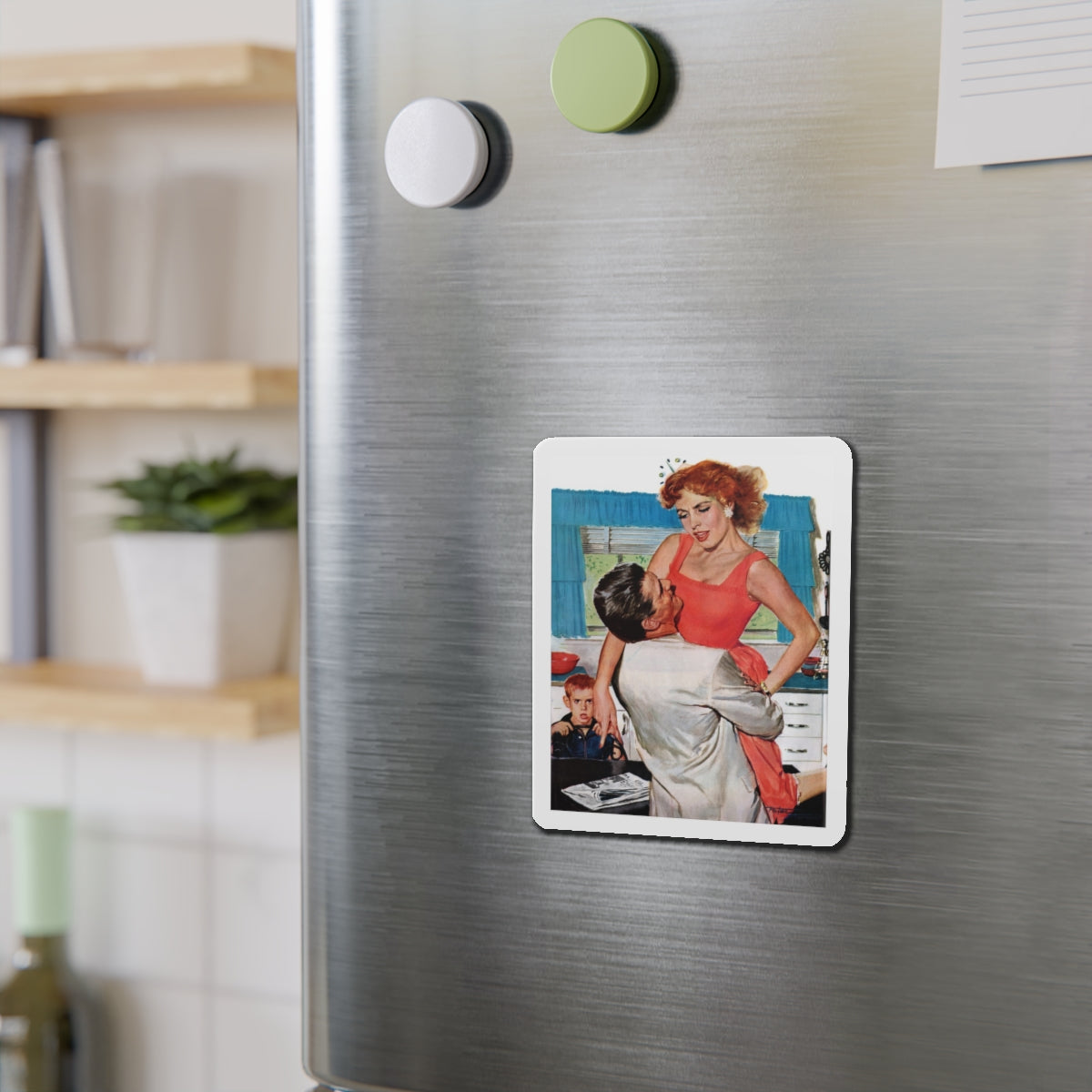 Fiction Illustration in Saturday Evening Post (2) (Magazine Illustration) Refrigerator Magnet-The Sticker Space